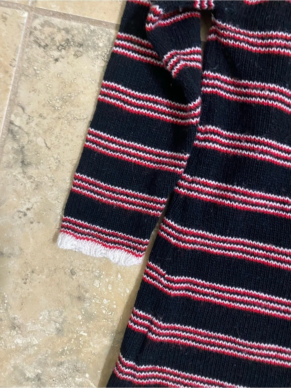 Marni Kids Intarsia Knit Logo Designer Black Red Striped Scalloped $569 Dress 4